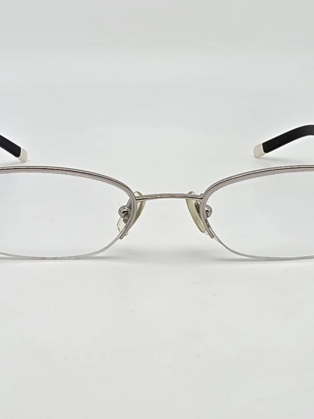 DKNY DY5514 1002 Silver Black Semi Rimless Eyeglasses Frame w/ Case 49-19-130